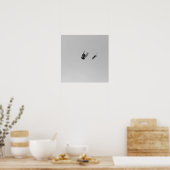 Cool Modernes B&W fliegender Vogel, einfach modern Poster (Küche)