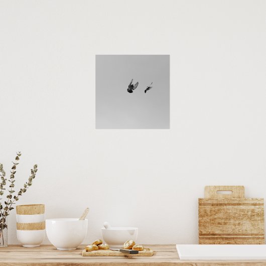 Cool Modernes B&W fliegender Vogel, einfach modern Poster (Küche)