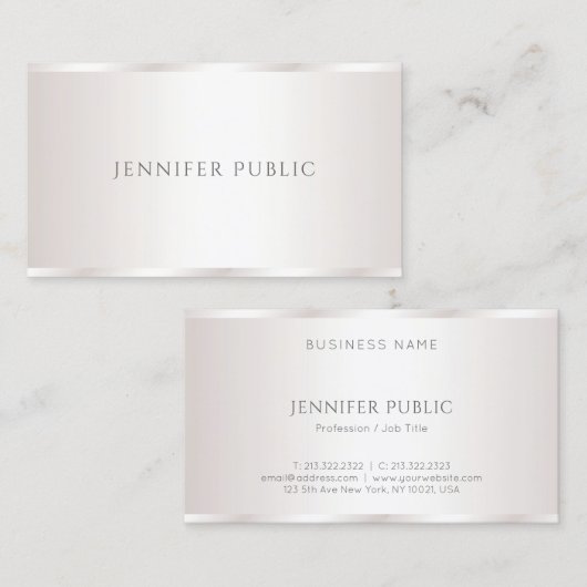 Cool Modernes Berufliches Design Eleganter Glamour Visitenkarte (Vorne/Hinten)