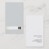 Cool Modernes Berufliches Monogramm Grau und Silbe Visitenkarte (Vorne/Hinten)