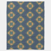 Cool Modernes Boho Blau und Grünes Muster Rhombus Fleecedecke (Vorderseite)