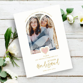 Cool Modernes Extravagantes Jr Bridesmaid Pink Lac Einladung