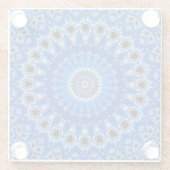 Cool Modernes geometrisches Muster Blau Schwarz Gr Glasuntersetzer (Rückseite)