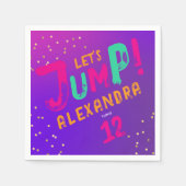 Cool Modernes Girl Lila Pink Trampolin Jump Party Serviette (Vorderseite)