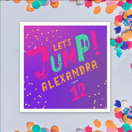 Cool Modernes Girl Lila Pink Trampolin Jump Party Serviette