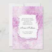 Cool Modernes Grunge 2 Foto Pink Lila Grad Ankündigung (Rückseite)