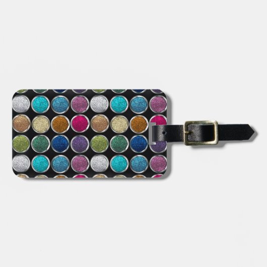 cool modische, farbenfrohe Glitzer-Augenschatten Gepäckanhänger (Vorderseite horizontal)