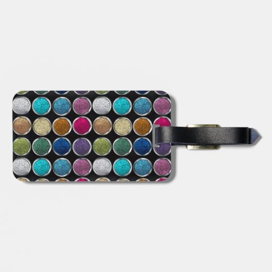 cool modische, farbenfrohe Glitzer-Augenschatten Gepäckanhänger (Rückseite horizontal)