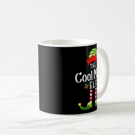 Cool Mom Christmas Elf Matching Pajama X-mas Party Kaffeetasse (VorderseiteRechts)