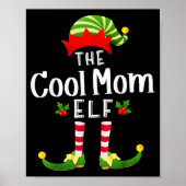 Cool Mom Christmas Elf Matching Pajama X-mas Party Poster (Vorne)