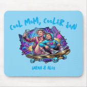 Cool Mom Cooler Son | Custom Name Retro Mousepad (Vorne)