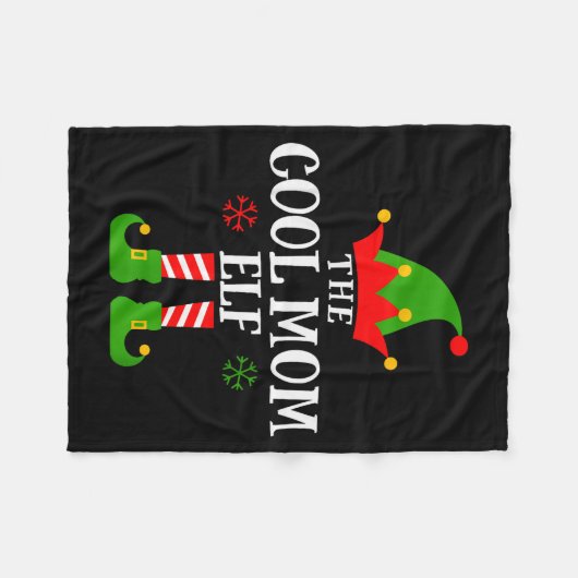 Cool Mom Elf Funny Matching Family Christmas Pajam Fleecedecke (Vorderseite (Horizontal))