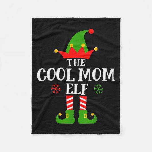 Cool Mom Elf Funny Matching Family Christmas Pajam Fleecedecke (Vorderseite)