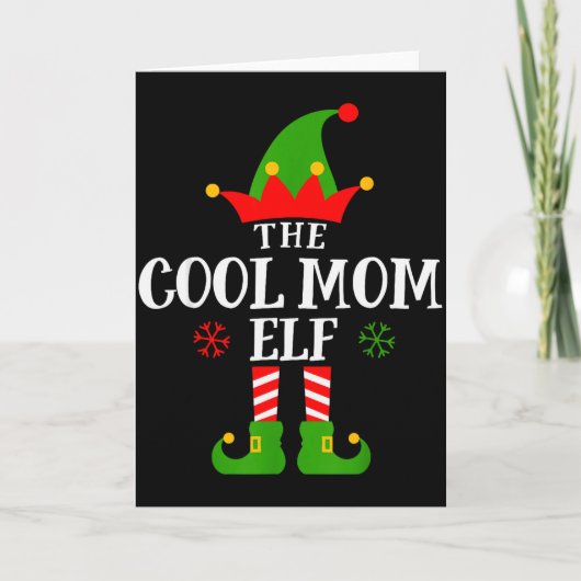Cool Mom Elf Funny Matching Family Christmas Pajam Karte (Vorderseite)