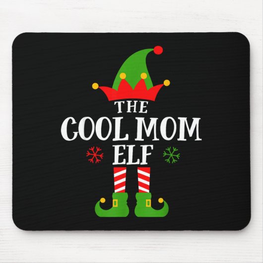Cool Mom Elf Funny Matching Family Christmas Pajam Mousepad (Vorne)