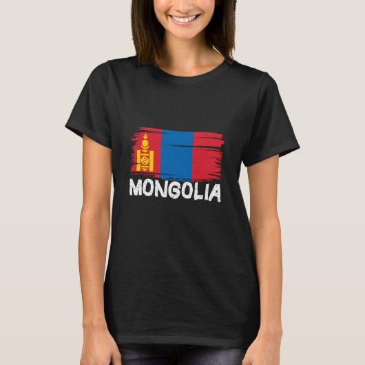 Cool Mongolia Flag T-Shirt (Vorderseite)