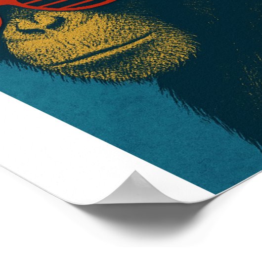Cool Monkey with Red Sunglasses Poster (Ecke)
