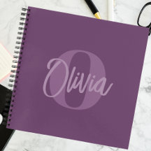 Cool Monochrome Purple Trendy Script Monogram