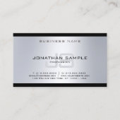 Cool Monogram Silver Moderner Schlichter Luxus Ele Visitenkarte (Vorderseite)