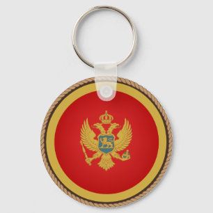 Cool Montenegro Flag Seal Schlüsselanhänger