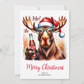 Cool Moose Merry Christmas Card Feiertagskarte