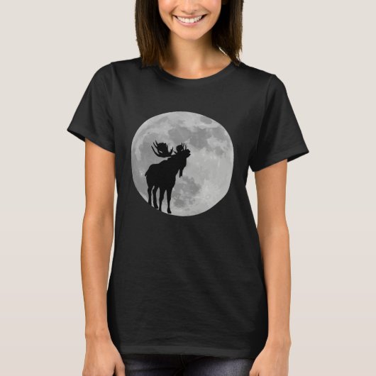 Cool Moose  Moon    Howling Moose T-Shirt (Vorderseite)