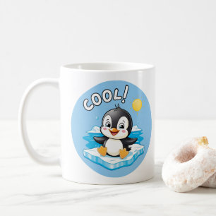 Cool! , Motivierend Aufkleber, Pinguinsticker Kaffeetasse