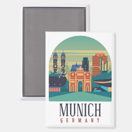 Cool München Deutschland Jahrgangsreise Magnet (Vorderseite/Rückseite)