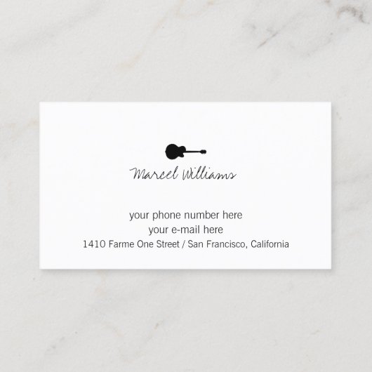 Cool Music Business Card für Gitarrenlehrer Visitenkarte (Rückseite)