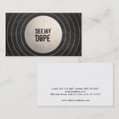 Cool Music Deejay DJ Brushed Gold und Black Visitenkarte (Vorne/Hinten)