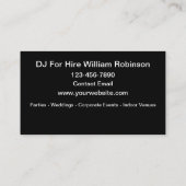 Cool Music DJ zu mieten Visitenkarte (Rückseite)