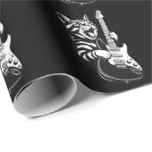 Cool Music Love | Rock Cat Playing Electric Guitar Geschenkpapier (Rolleneckpunkt)