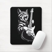 Cool Music Love | Rock Cat Playing Electric Guitar Mousepad (Mit Mouse)
