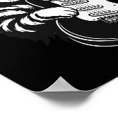 Cool Music Love | Rock Cat Playing Electric Guitar Poster (Ecke)
