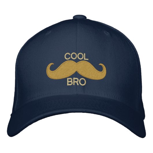 COOL Mustache BRO Bestickte Kappe (Vorderseite)