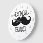 Cool Mustache Bro Große Wanduhr (Winkel)