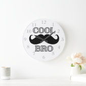 Cool Mustache Bro Große Wanduhr (Zuhause)
