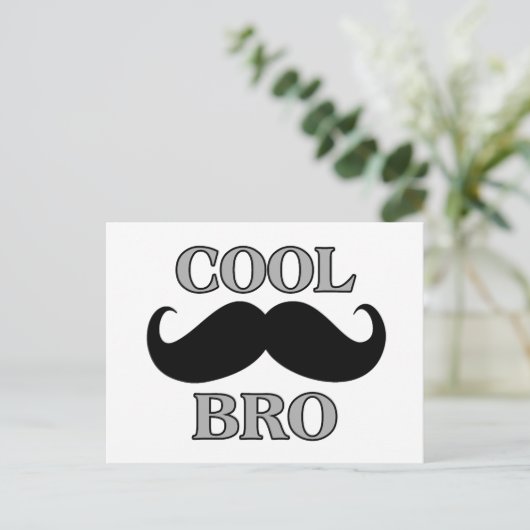 Cool Mustache Bro Postkarte (Stehend Vorderseite)