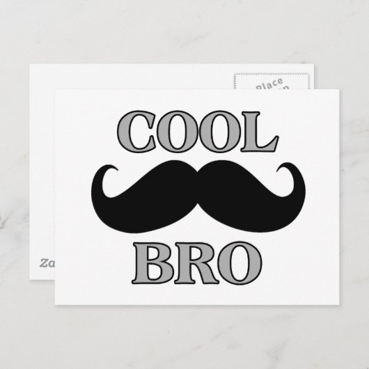Cool Mustache Bro Postkarte (Vorne/Hinten)