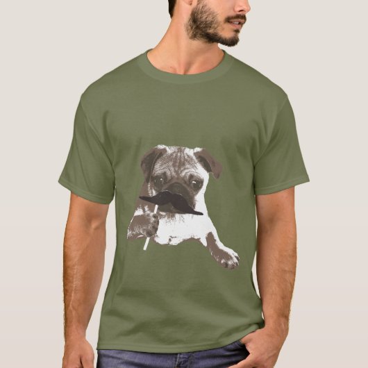 Cool Mustache Papa Mops T - Shirt (Vorderseite)