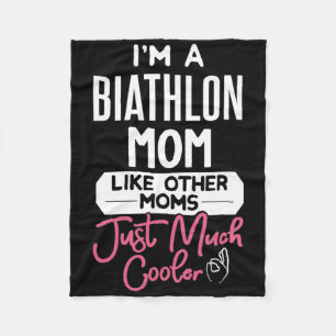 Cool Mütter Tagesdesign Biathlon Mama Fleecedecke