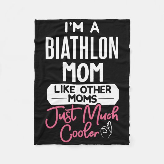 Cool Mütter Tagesdesign Biathlon Mama Fleecedecke (Vorderseite)