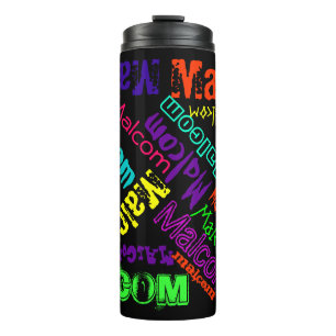 Cool Name Collage Modern Typografy Custom Thermosbecher