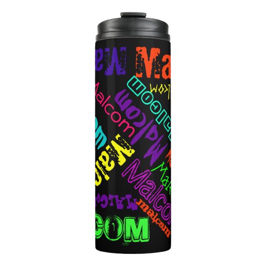 Cool Name Collage Modern Typografy Custom Thermosbecher (Vorderseite)
