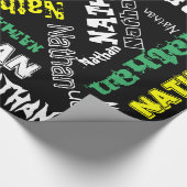 Cool Name Collage Moderne Typografie Geschenkpapier (Ecke)