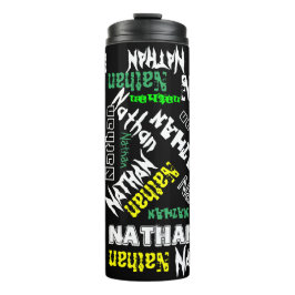Cool Name Collage Moderne Typografie Thermosbecher