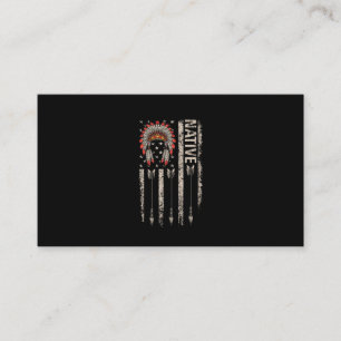 Cool Native American Feather Arrow Flag Headdress Visitenkarte