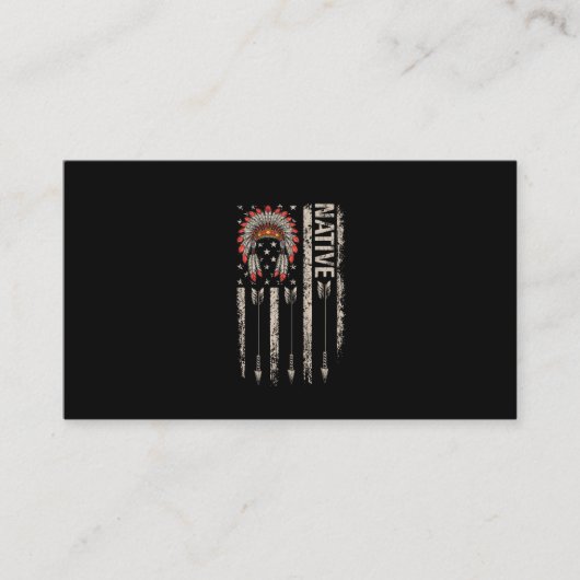 Cool Native American Feather Arrow Flag Headdress Visitenkarte (Vorderseite)