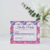 Cool Nature Peonies Flower Wedding  RSVP Karte (Stehend Vorderseite)