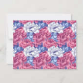 Cool Nature Peonies Flower Wedding  RSVP Karte (Rückseite)